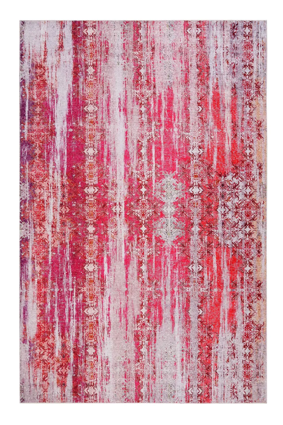 weconhome-sunset-in-faro-vintage-teppich-rot-lila-orange-pink image 1