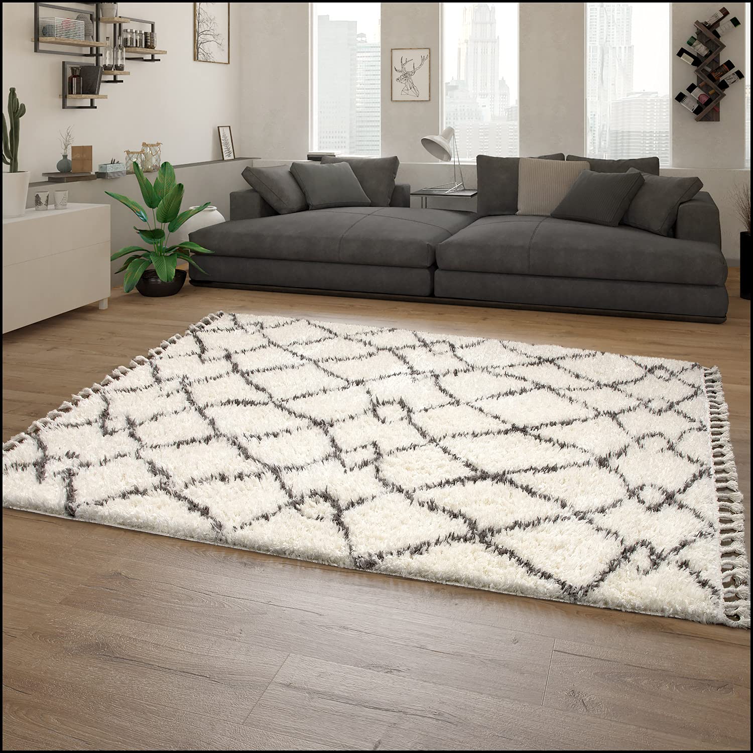 paco-home-shaggy-skandi-langflor-teppich-120x170-cm-creme-mit-fransen image 1