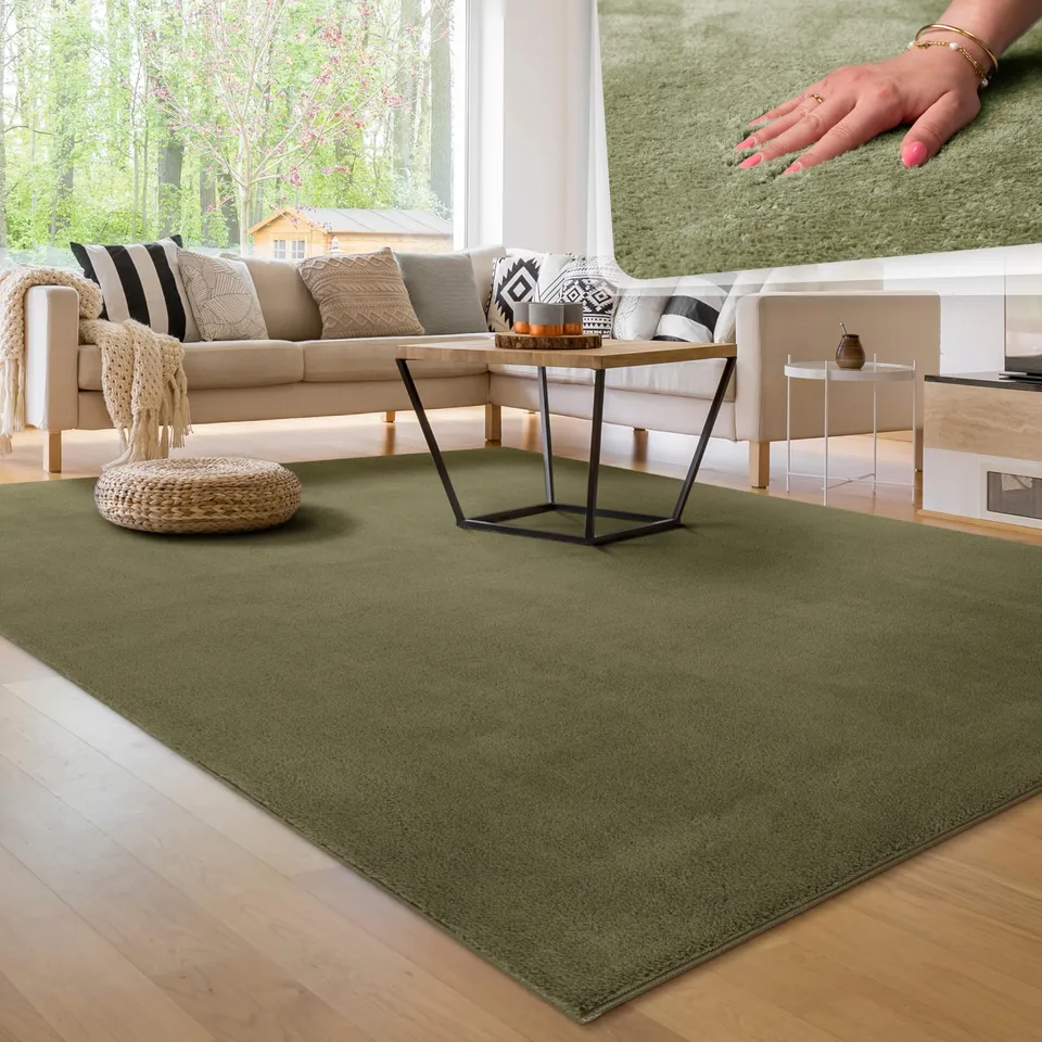 paco-home-kuschelteppich-kurzflor-80x300-cm-hellgr-n-waschbar-flauschig-rutschfe image 1