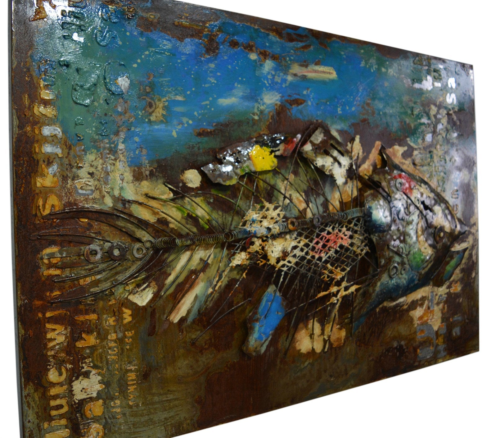 kayoom-metall-wandbild-fisch-120-cm-x-80-cm-3d-effekt-handgefertigtes-kunstwerk image 2