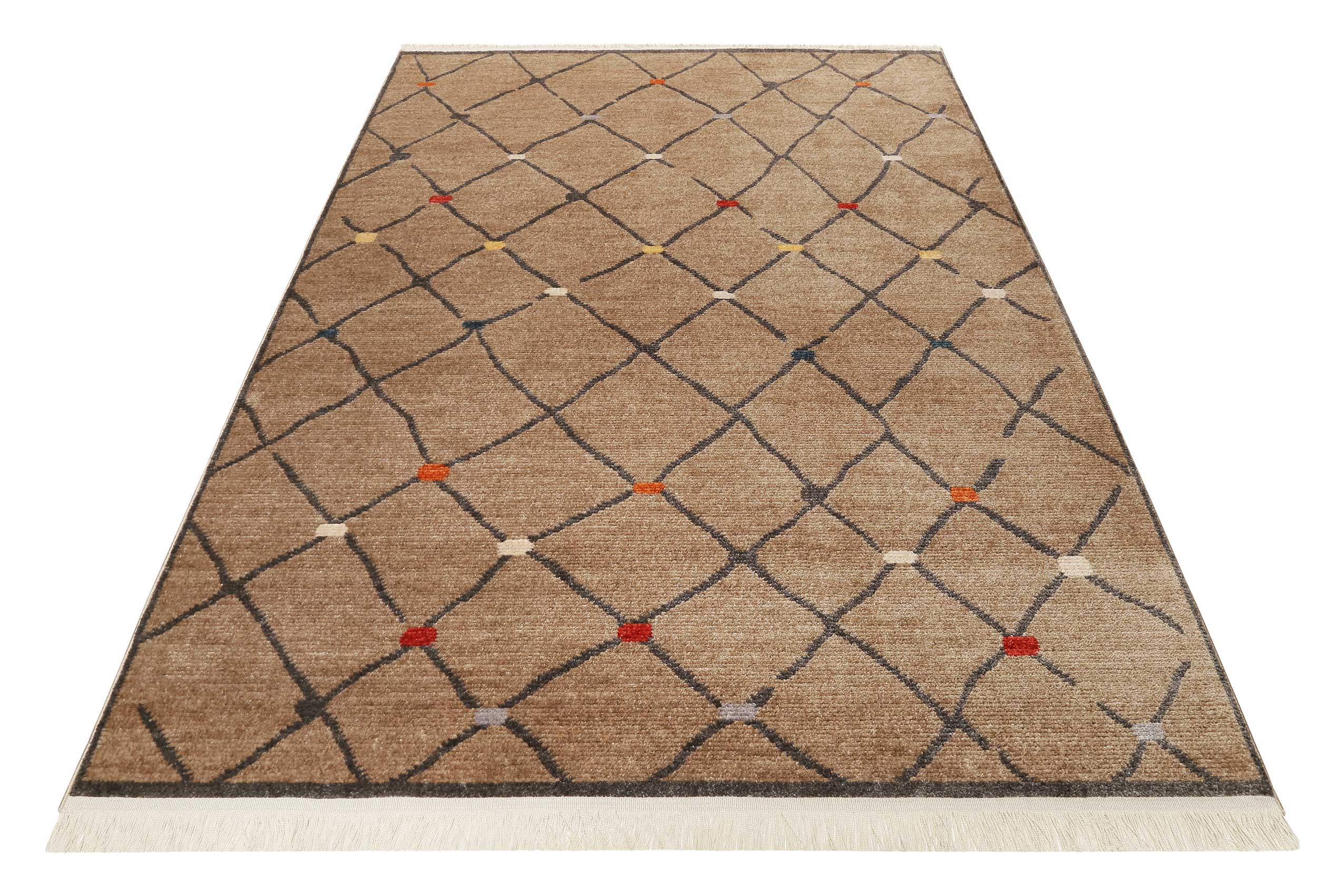 weconhome-march-bonsecours-teppich-braun-kurzflor-b-ware-kelim-muster-120x170-cm image 2