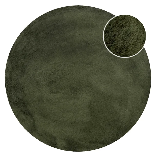weconhome-basics-anna-kunstfell-teppich-rund-olive image 1