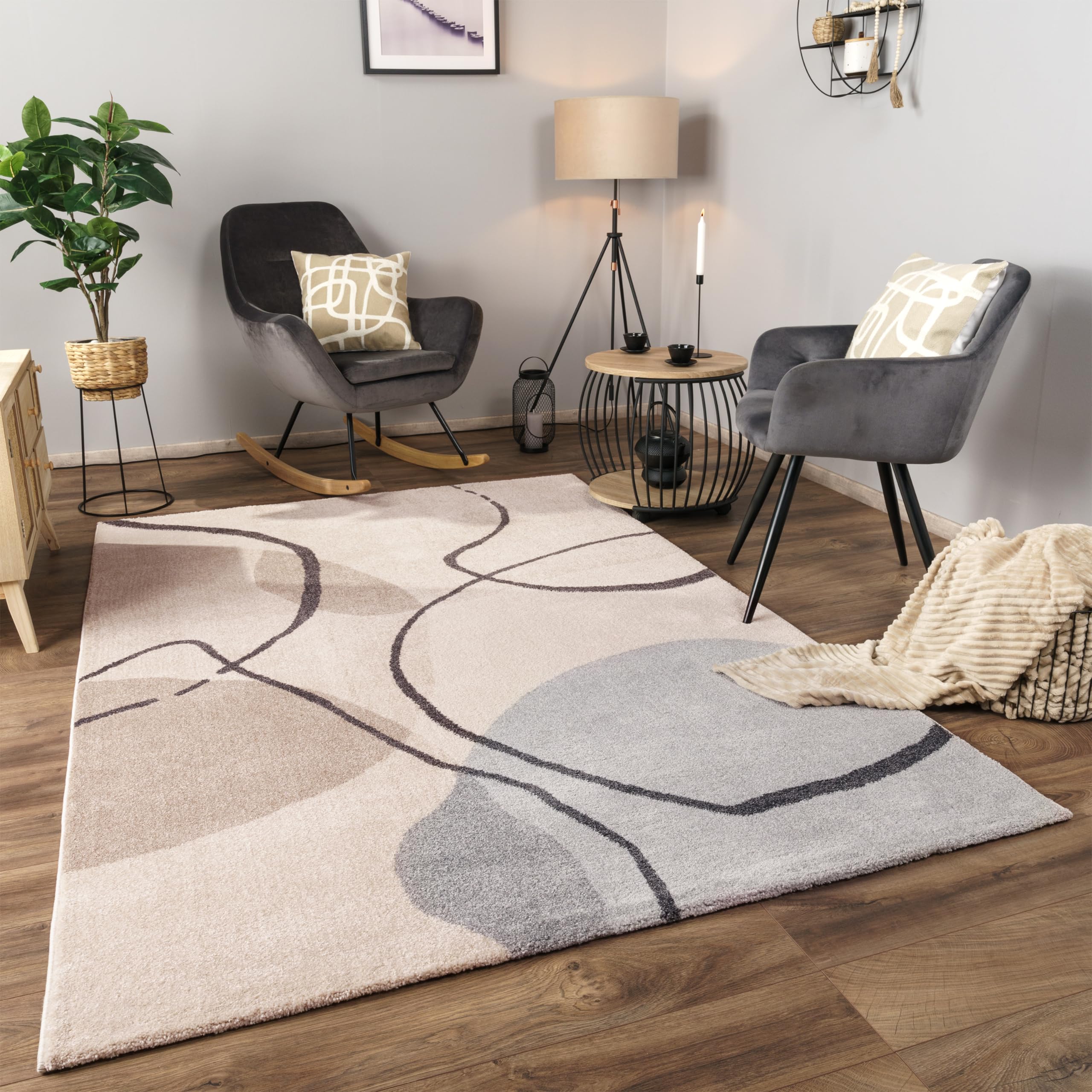 paco-home-kurzflor-teppich-geometrisch-3d-creme-240x340-cm image 6