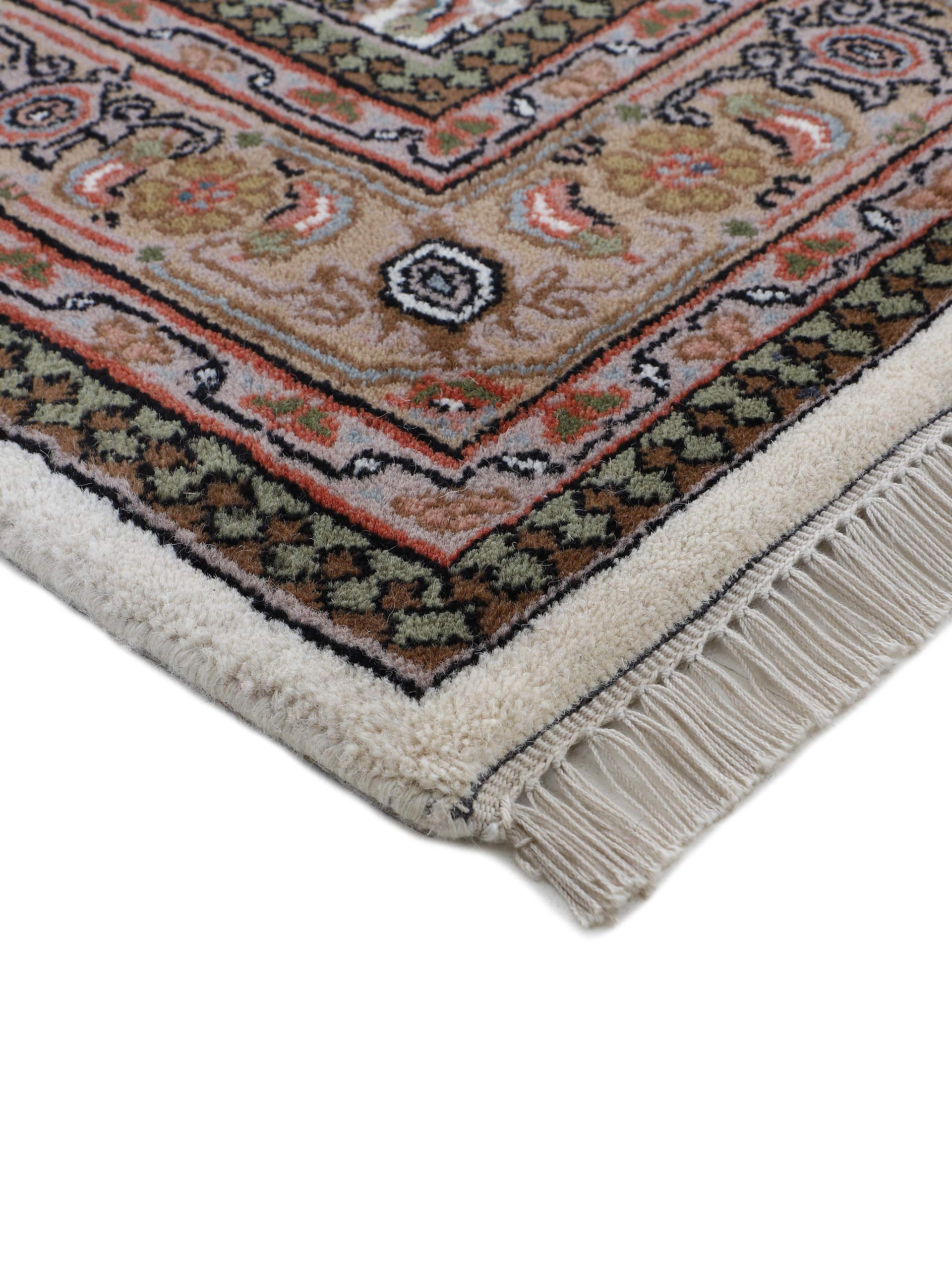 carpetine-bidjar-herati-teppich-l-ufer-creme-80x250-cm-handgekn-pft-wolle-baumwo image 5