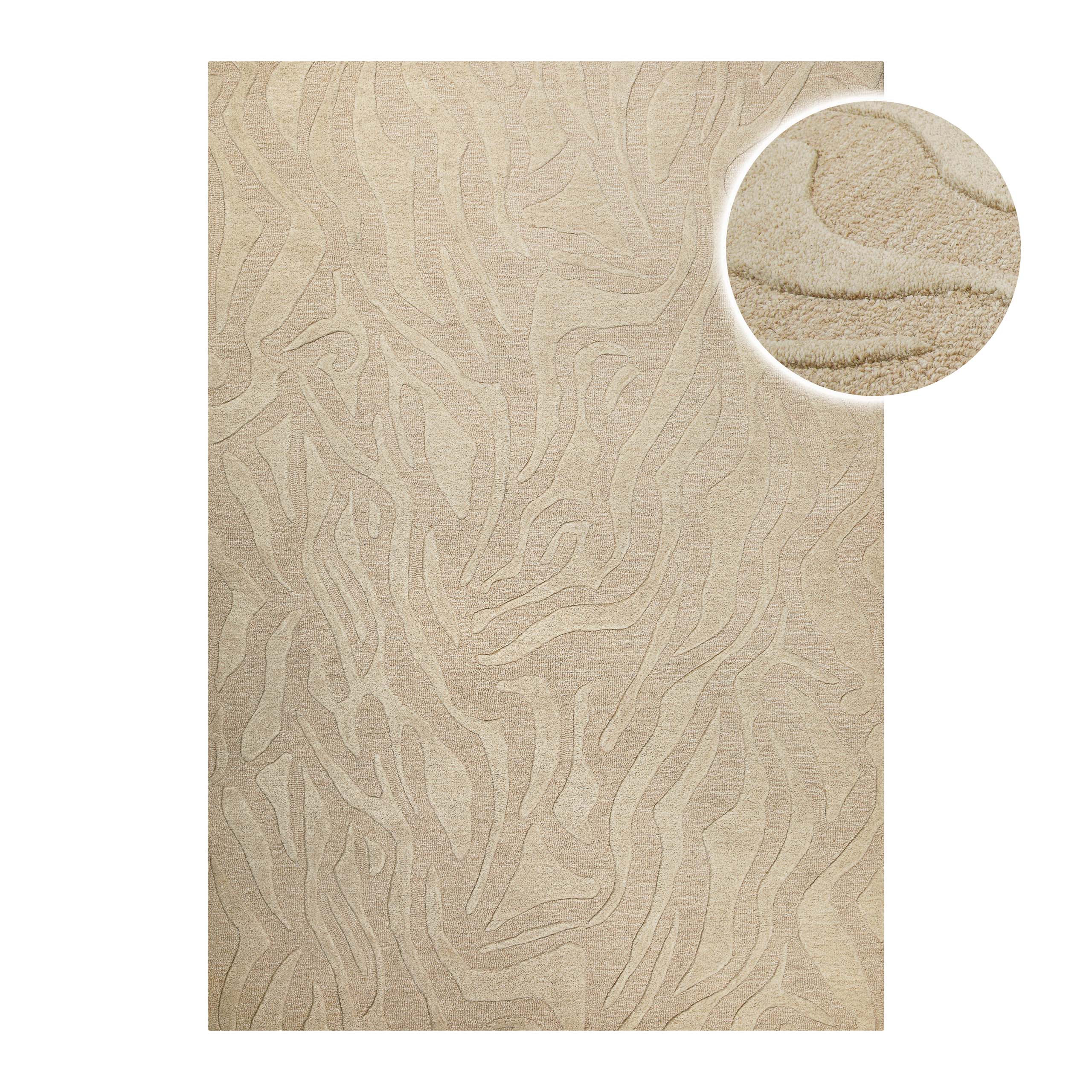weconhome-lior-kurzflorteppich-beige-aus-schurwolle image 1