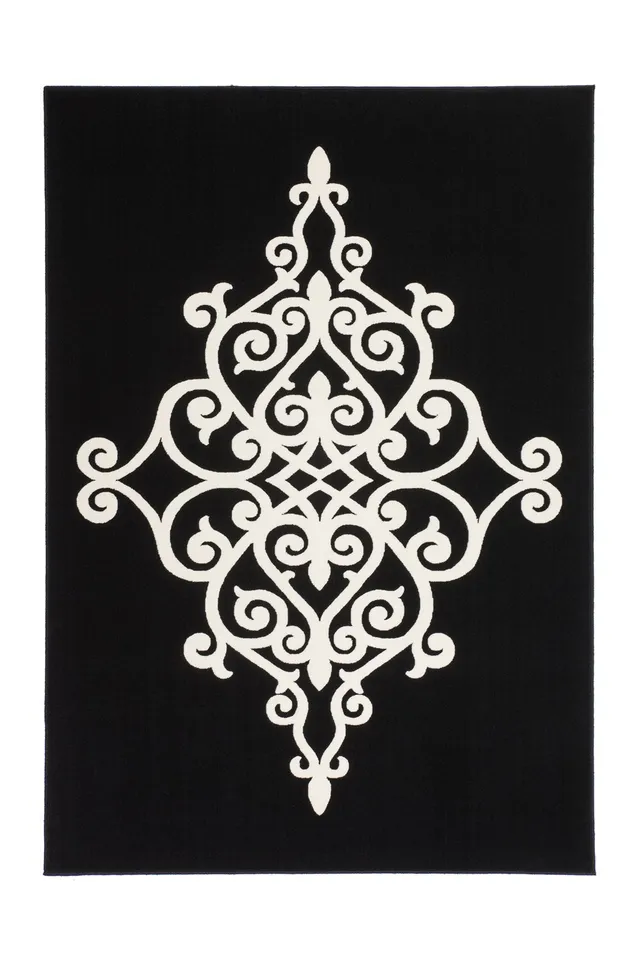 kayoom-manolya-2099-kurzflorteppich-konturenschnitt-im-trenddesign-wei-es-muster image 1