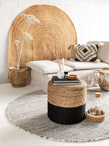 benuta-pure-handgefertigter-jute-pouf-jutta-hellbraun-schwarz-40x40-cm-zylindris image 7
