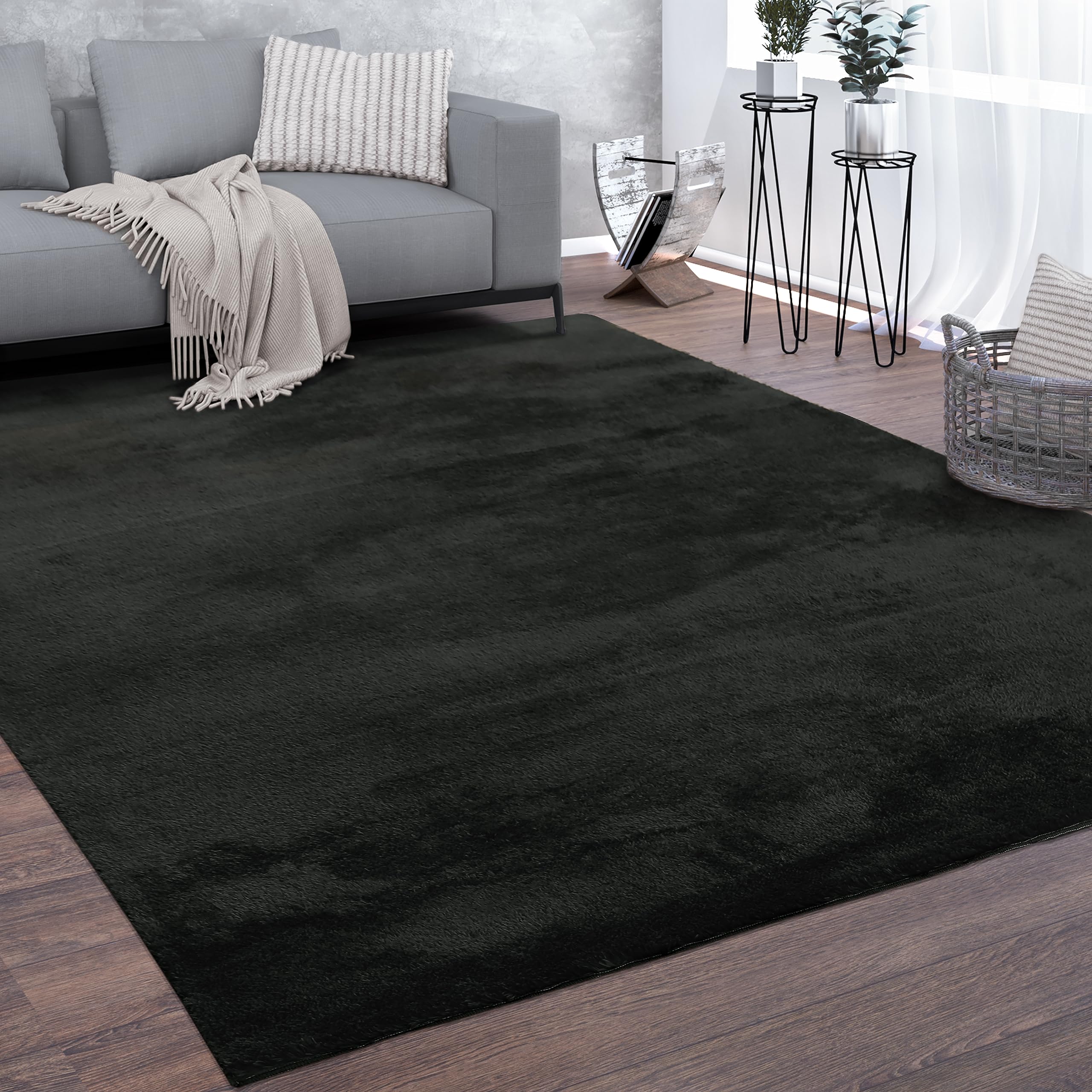 paco-home-teppich-kurzflor-einfarbig-schwarz-240x340-cm image 1
