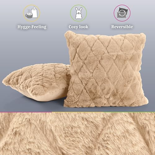 paco-home-boho-uni-kissenbezug-2er-set-beige-3d-raute image 8