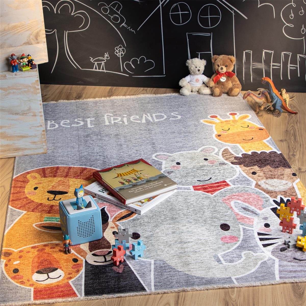 kayoom-joanna-616-kinderteppich-115-cm-x-170-cm-bunter-spielteppich-im-vintage-d image 2