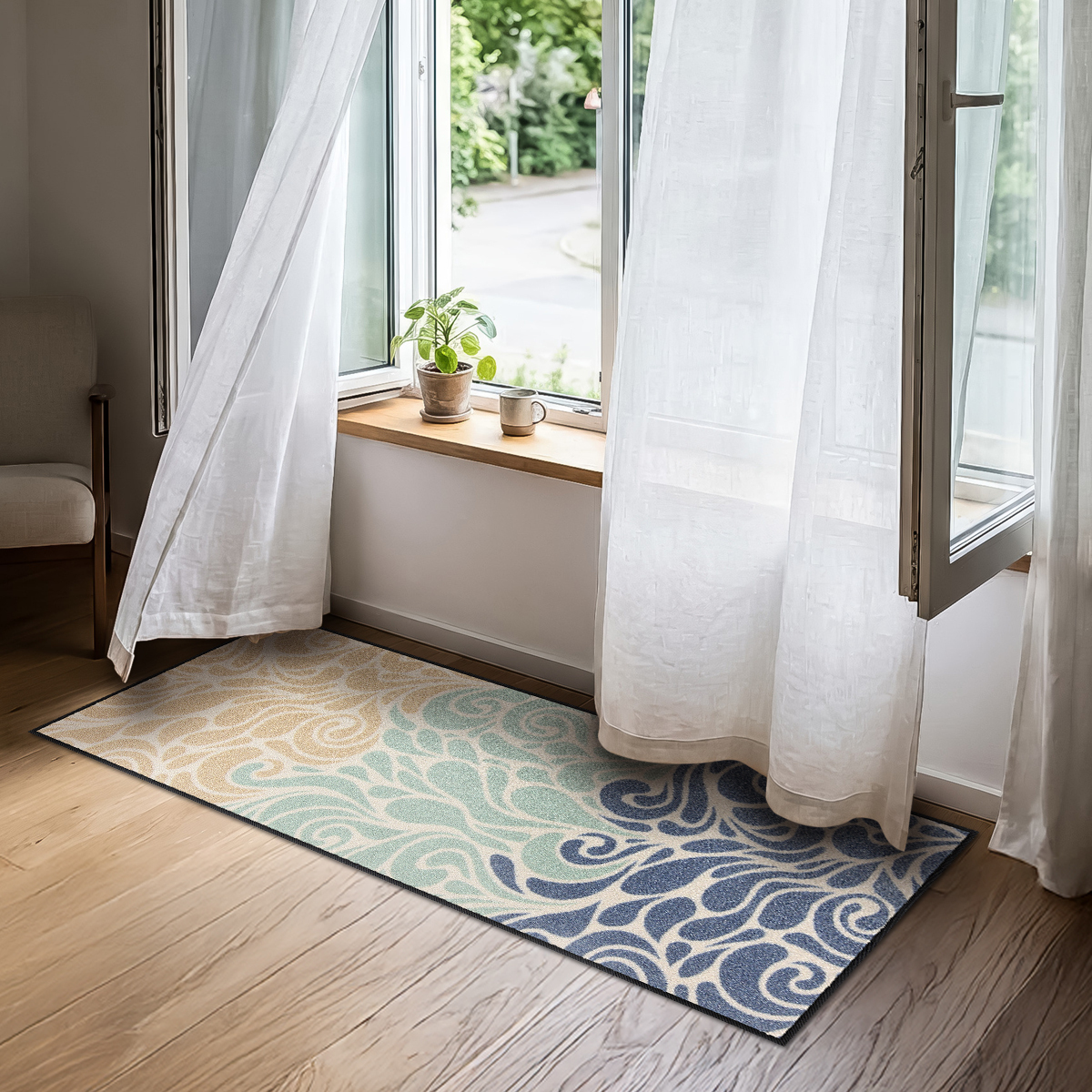 salonloewe-mingled-waves-beach-l-ufer-60-x-140-cm-maritime-fu-matte-mit-wellenmu image 2