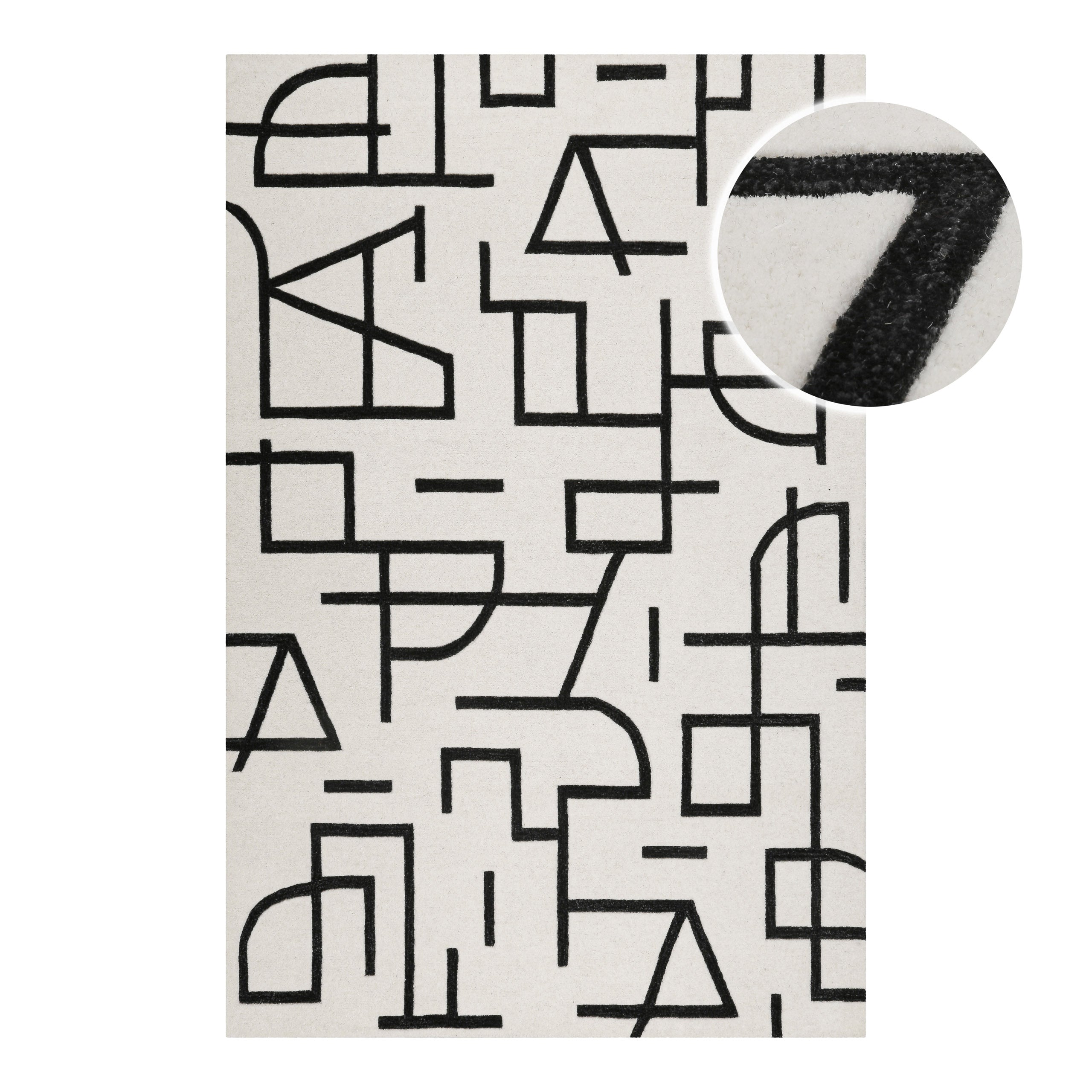weconhome-kurzflor-teppich-beatrice-creme-wei-schurwolle image 1