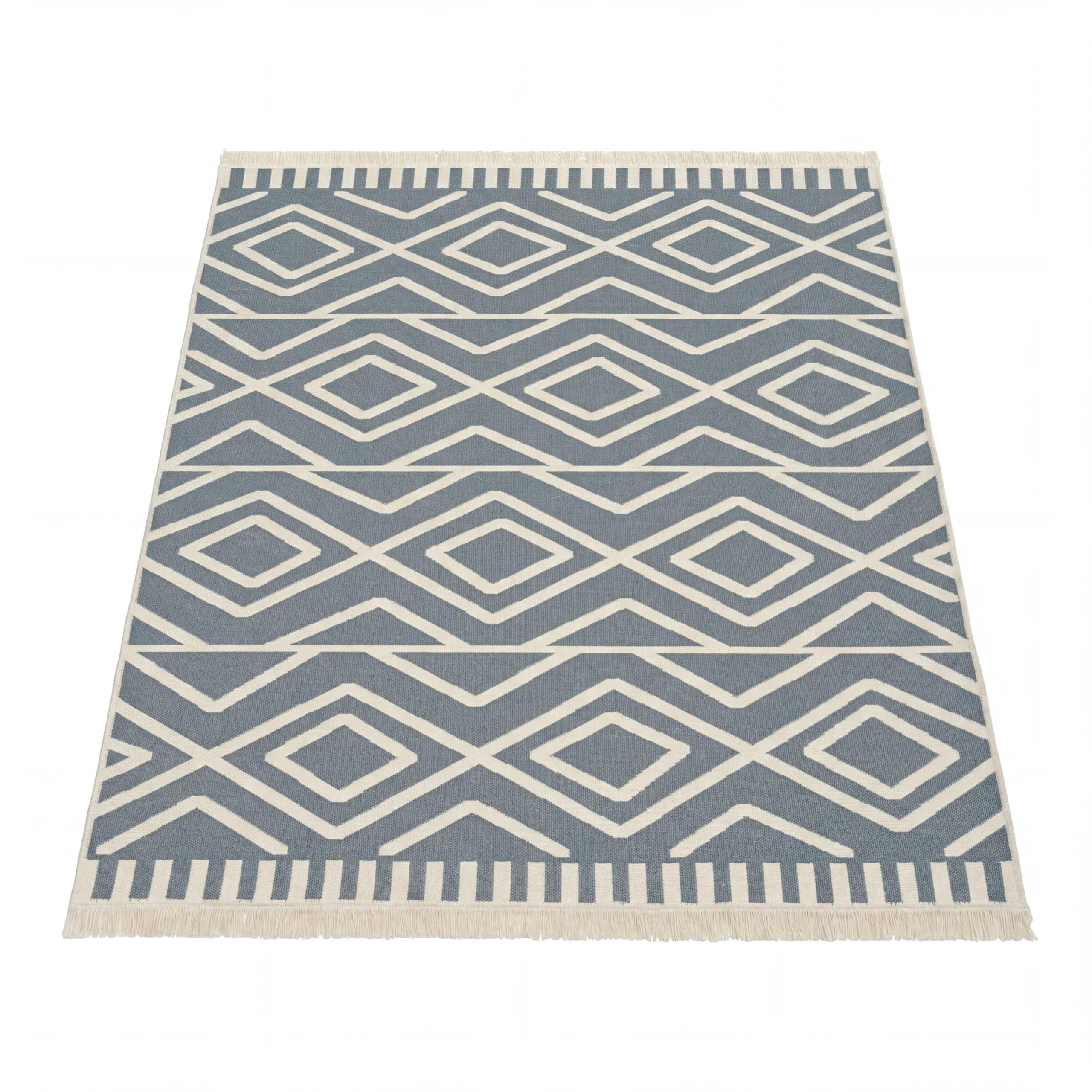 paco-home-teppich-boho-skandinavisch-mit-fransen-wendbar-140x200-cm-grau-2 image 6