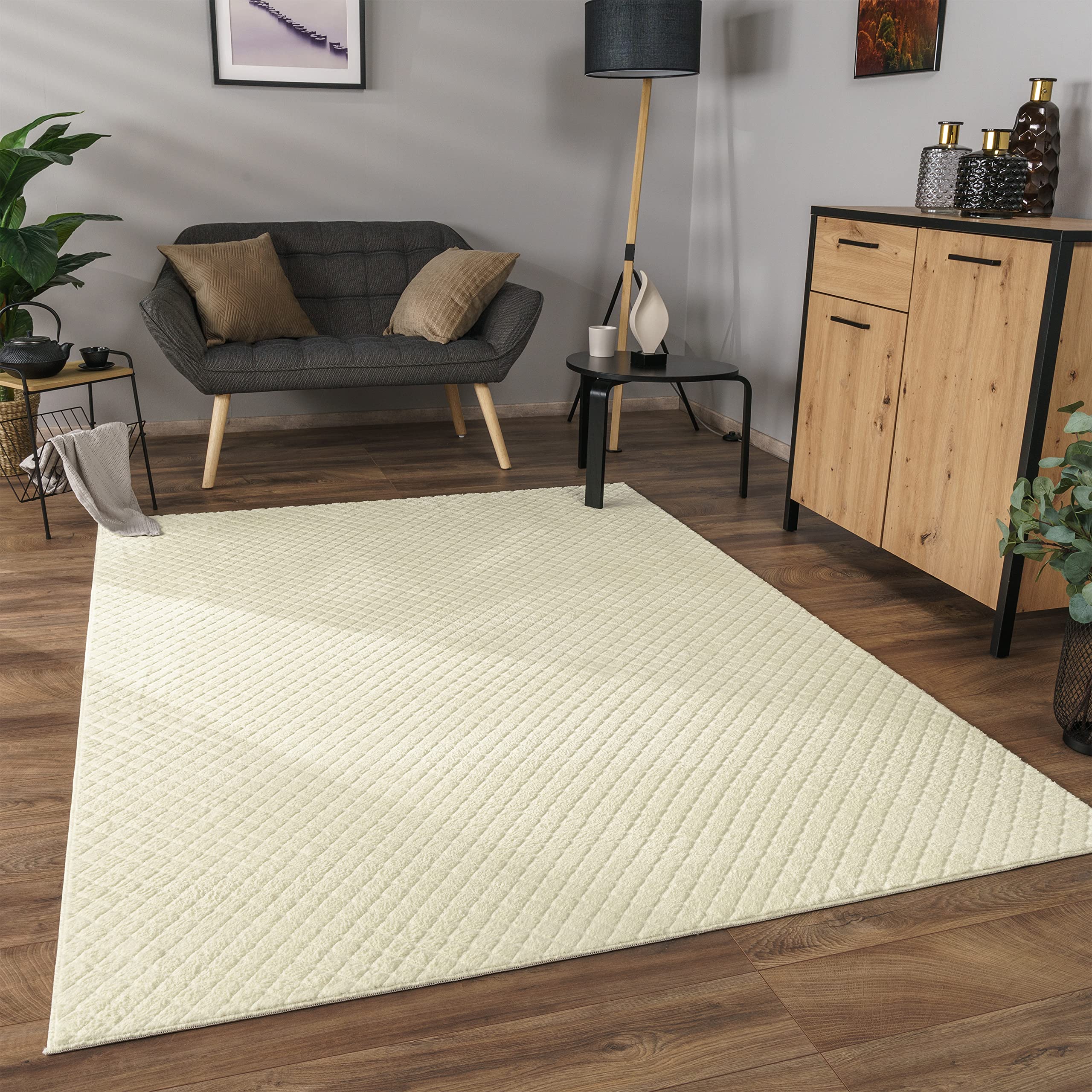 paco-home-metro-teppich-creme-120x160-cm-rauten-3d image 2