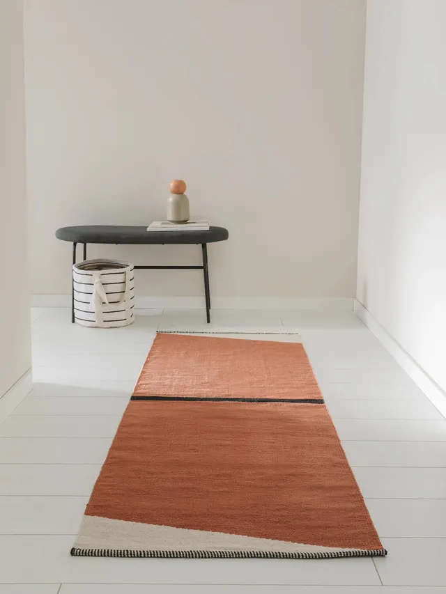 benuta-pop-baumwollteppich-lenny-terracotta-70x200-cm-l-ufer-100-baumwolle-abstr image 1