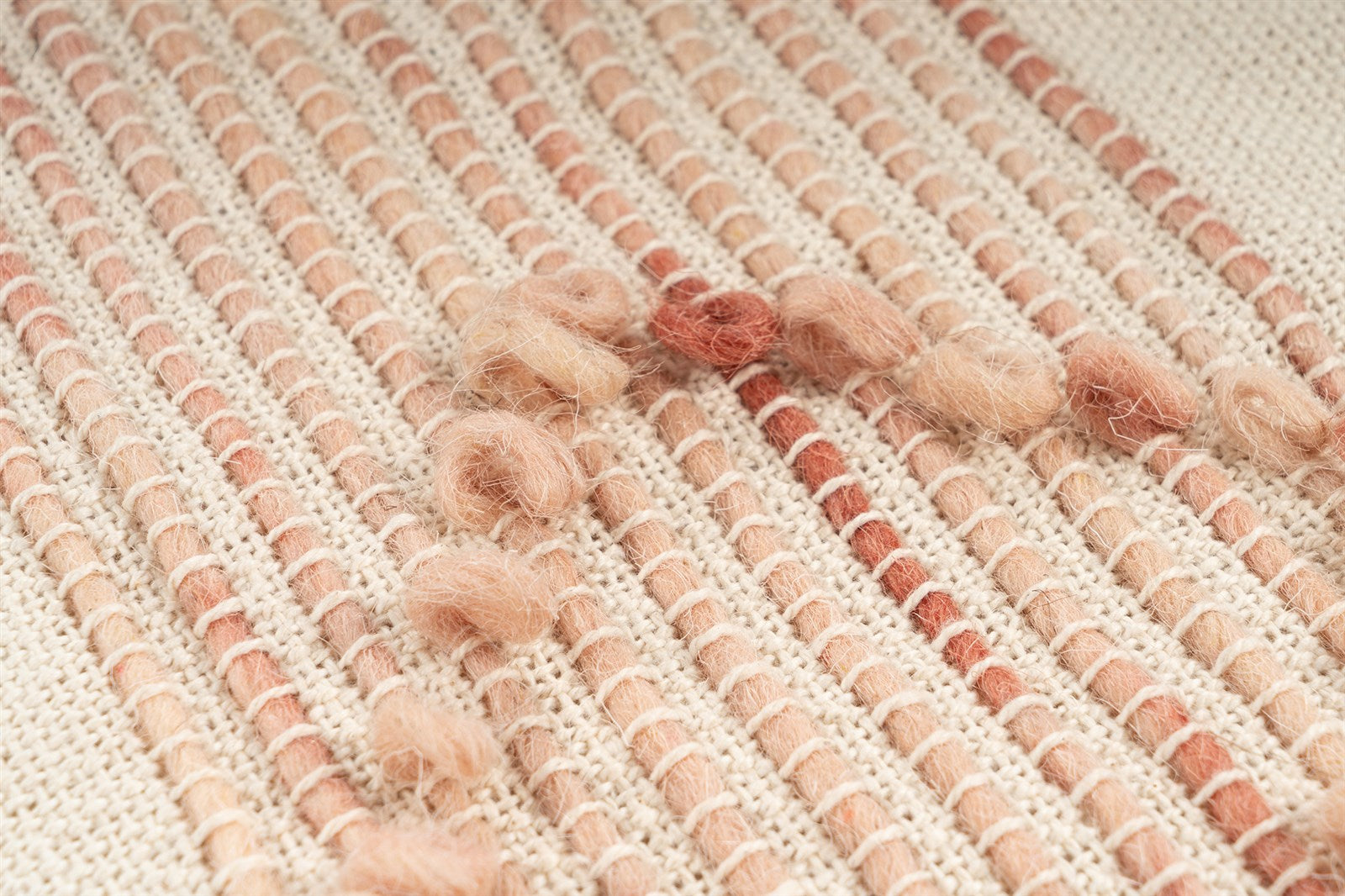 kayoom-decke-bohist-225-rosa-creme-wolle-boho-style-mit-fransen-und-quasten image 3