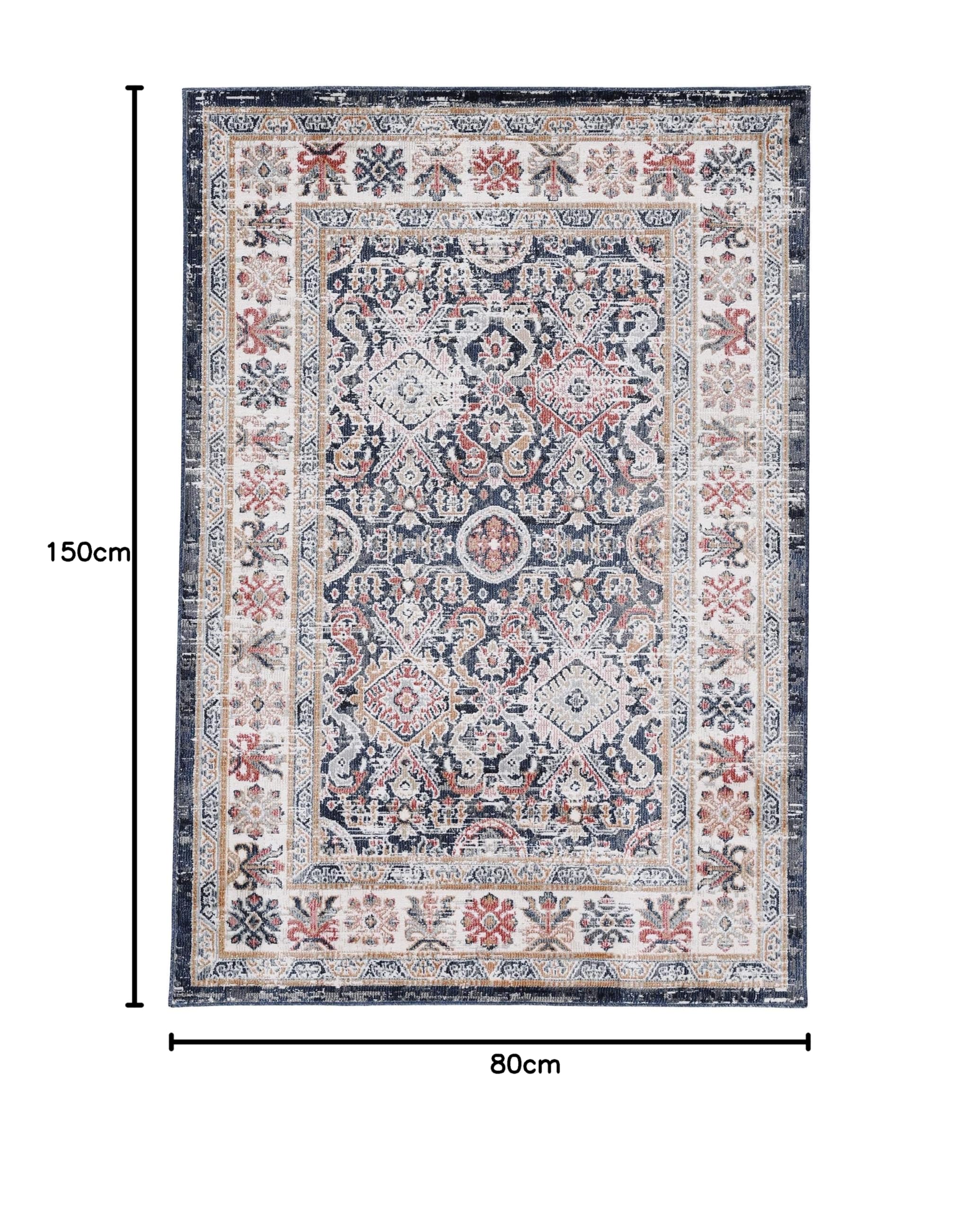 carpetfine-teppich-liana-blau-80x150-cm-moderner-vintage-teppich-f-r-wohn-und-sc image 2