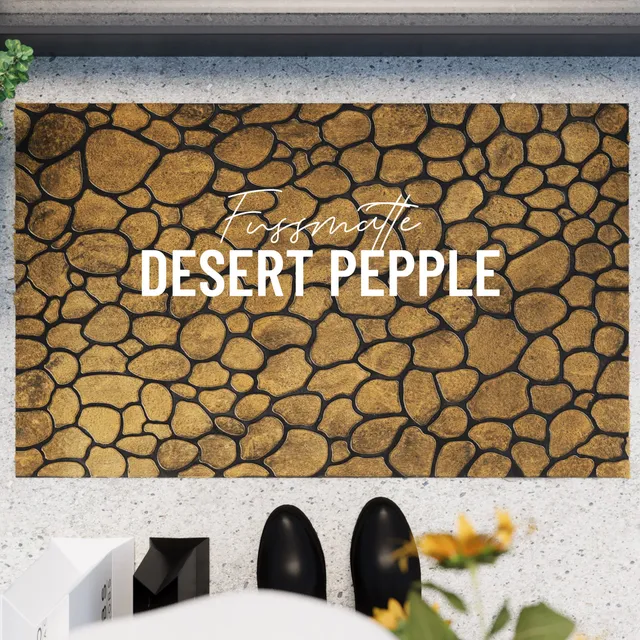 weconhome-desert-pebble-fu-matte-eckig-aus-gummi-gold-braun image 1