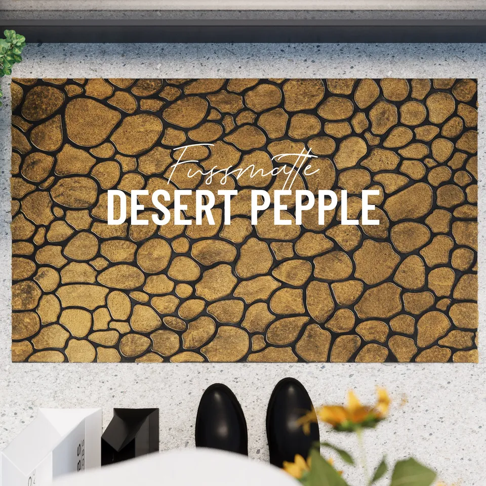 weconhome-desert-pebble-fu-matte-eckig-aus-gummi-gold-braun image 1