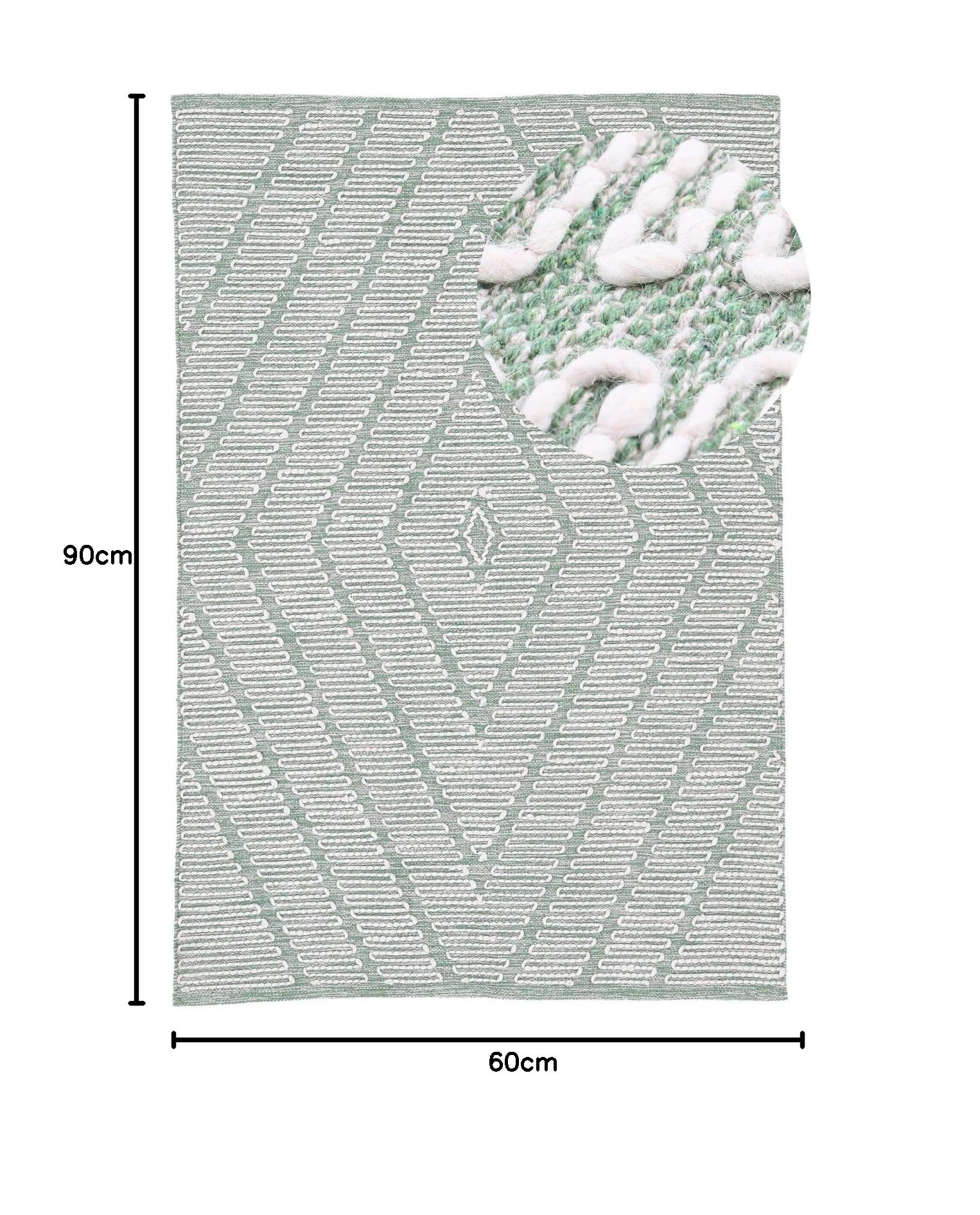 carpetfine-kelim-durry-baumwollteppich-gr-n-60x90-cm image 2
