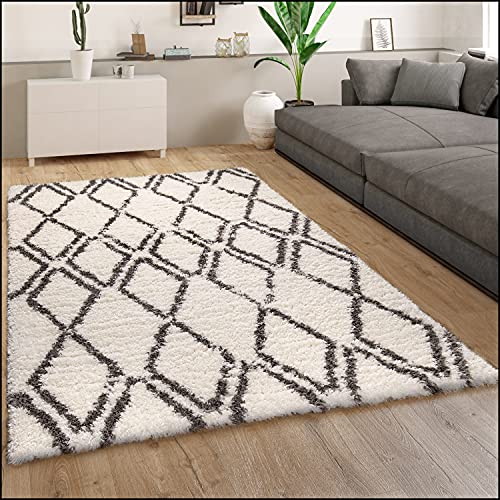 paco-home-hochflor-teppich-shaggy-rauten-grau-creme-60x90-cm-40-mm image 7