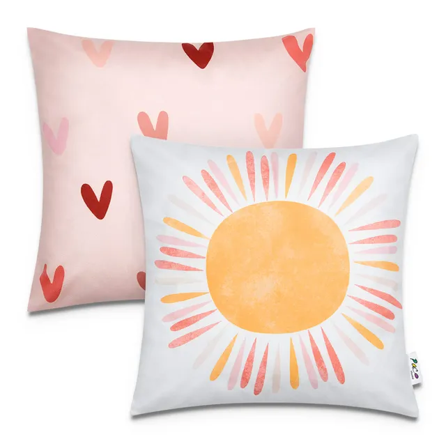 paco-home-2er-set-kissenbez-ge-45x45-cm-sonne-herz-kinderzimmer-deko image 1