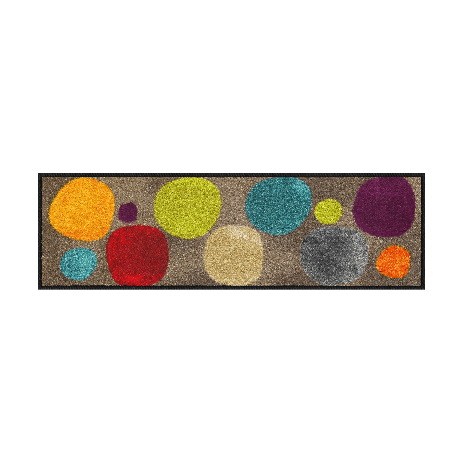salonloewe-broken-dots-colourful-fu-matte-30-x-100-cm-bunte-punkte-auf-grau-schm image 1