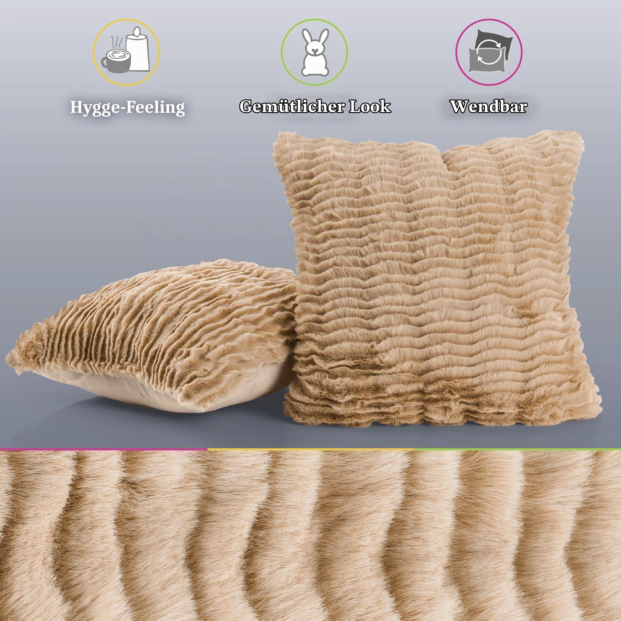 paco-home-wellen-kissenbezug-2er-set-beige-3d-einfarbig image 2