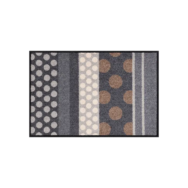 salonloewe-glamour-dots-grau-teppich-50-x-75-cm-gemusterte-fu-matte-in-beige-und image 1