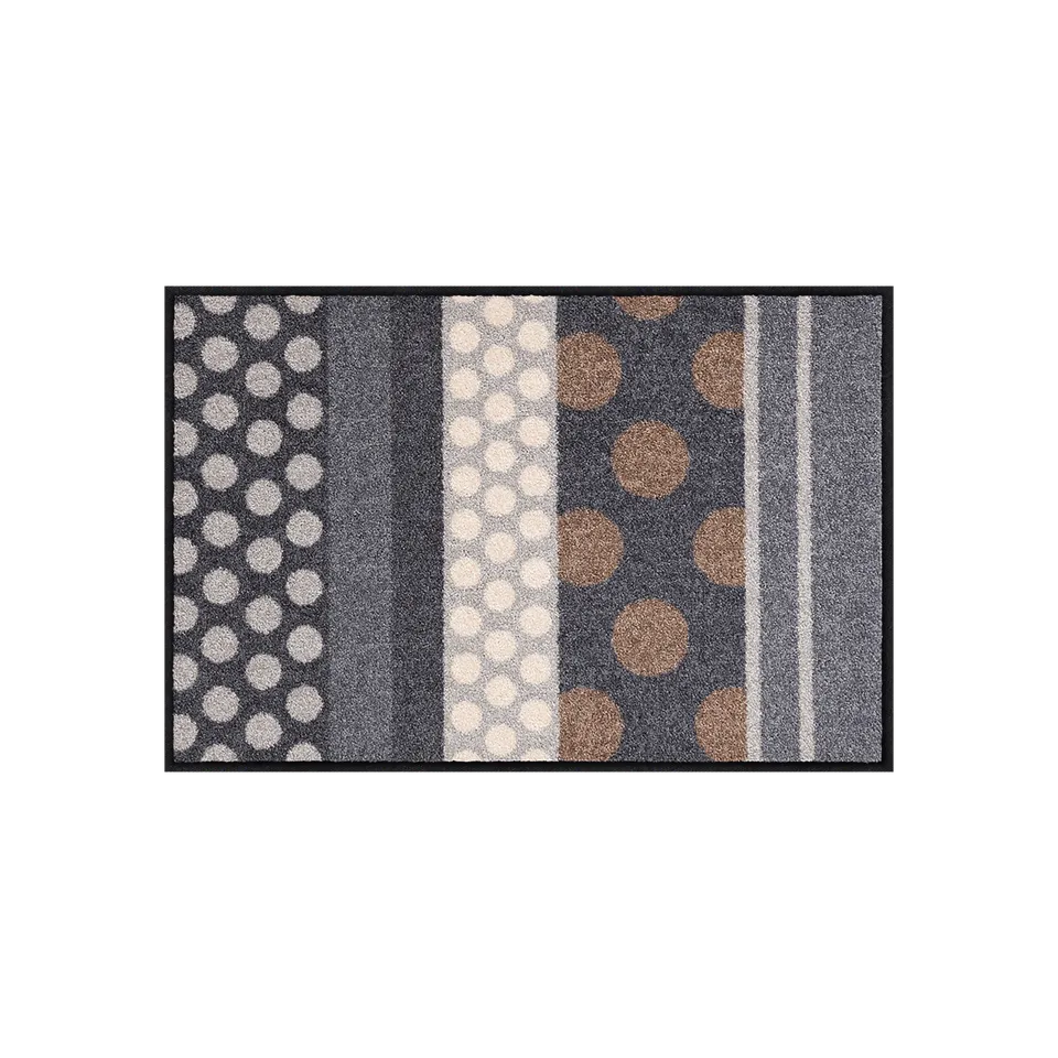 salonloewe-glamour-dots-grau-teppich-50-x-75-cm-gemusterte-fu-matte-in-beige-und image 1