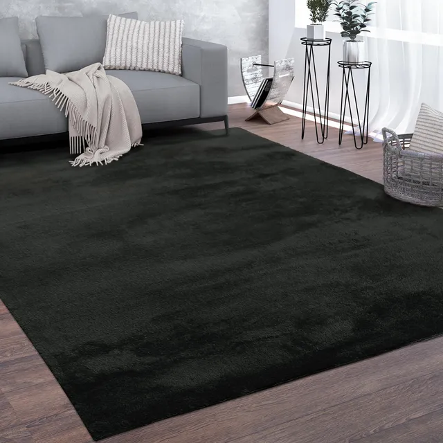 paco-home-teppich-kurzflor-einfarbig-schwarz-240x340-cm image 1