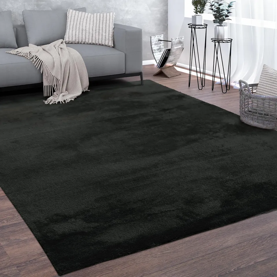 paco-home-teppich-kurzflor-einfarbig-schwarz-240x340-cm image 1