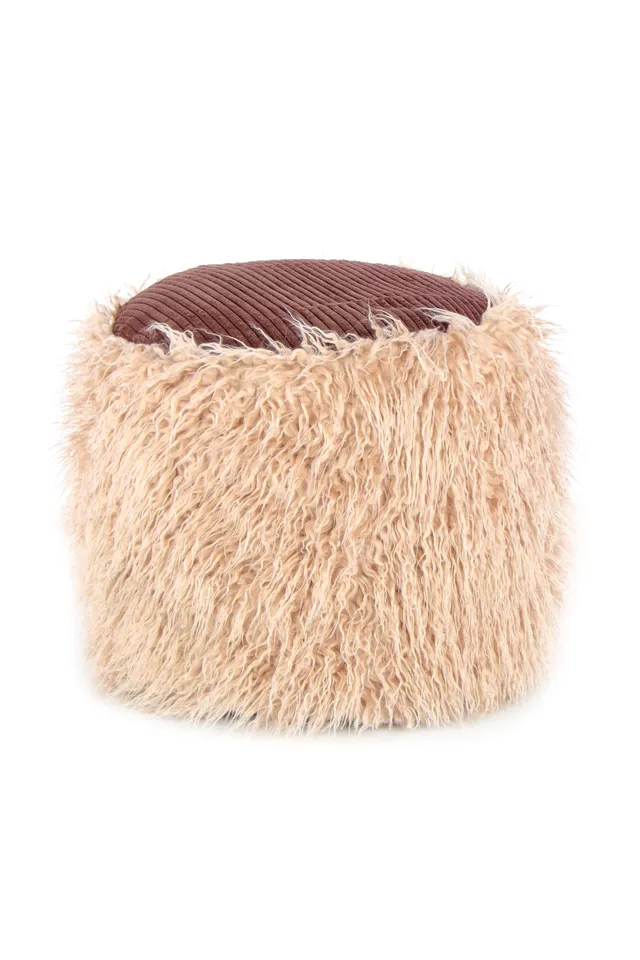 kayoom-fellpouf-bobtail-125-sitzhocker-mit-cord-sitzfl-che-und-felloptik image 1