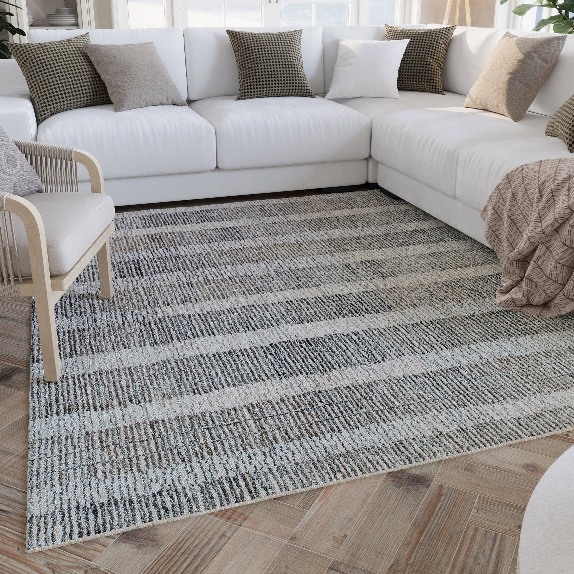 weconhome-hamptons-forty-kurzflorteppich-beige-grau-handgetuftet-fasermix image 2