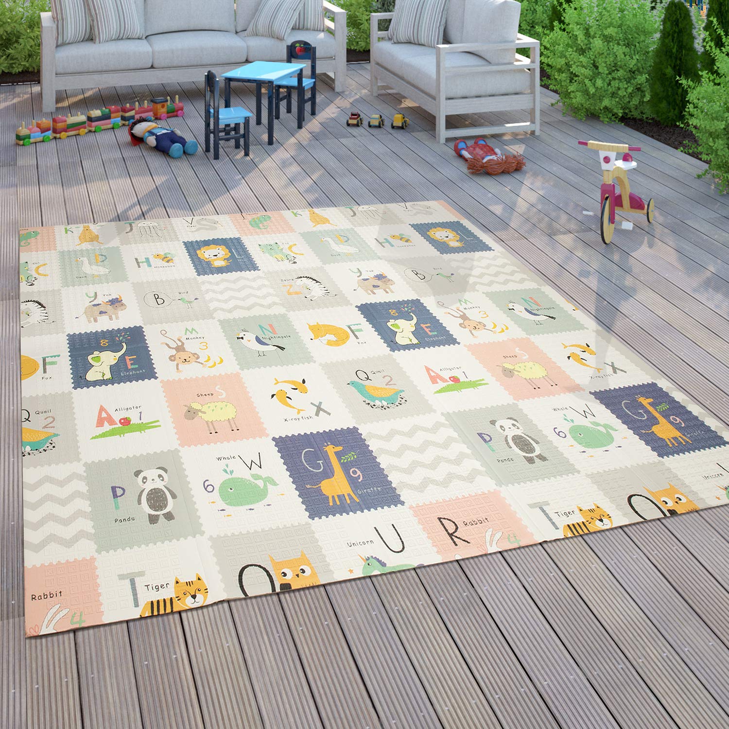 paco-home-spielmatte-krabbelmatte-180x200-cm-wei-tier-motiv-wendbar image 2