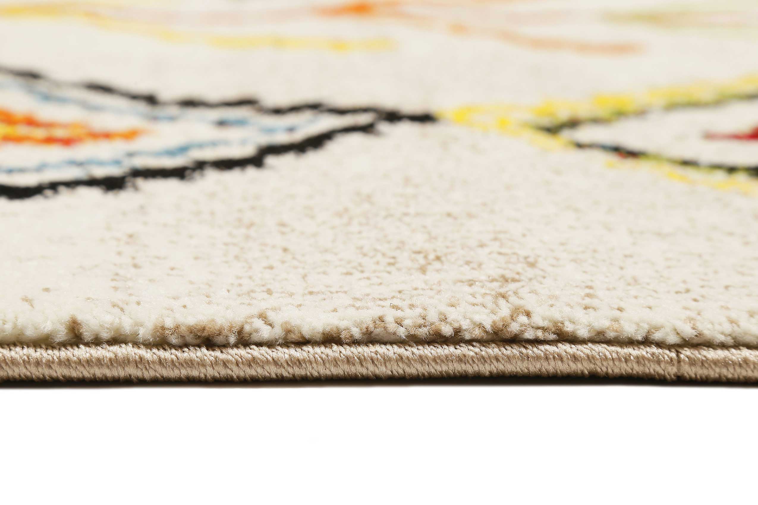 weconhome-medina-colorful-marrakesh-kurzflor-teppich-beige-bunt image 4
