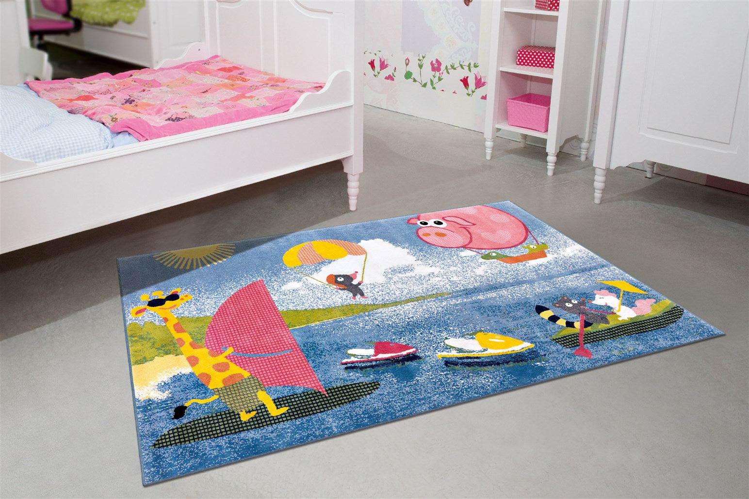 kayoom-sun-4181-kinderteppich-weicher-kurzflorteppich-in-kindgerechtem-design image 2