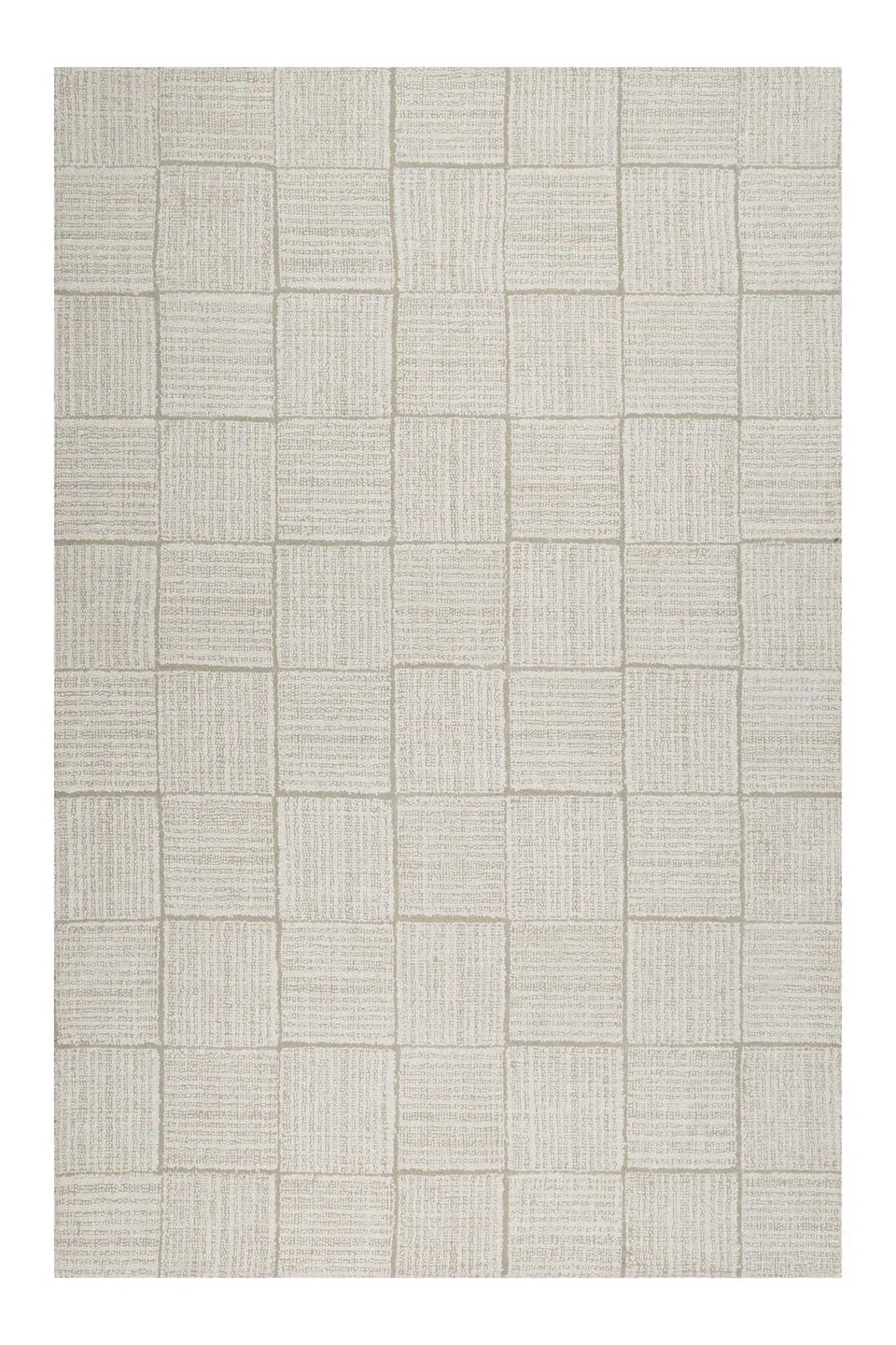 weconhome-lasse-teppich-creme-beige-naturfaser-karo-handgetuftet image 1