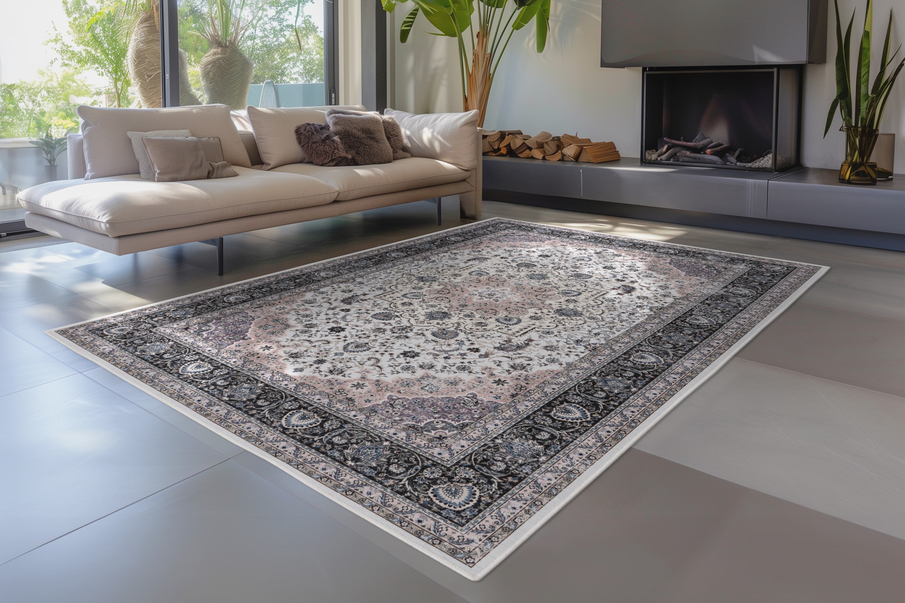 kayoom-loyalty-125-robuster-kurzflorteppich-in-elfenbein-6-mm-florh-he-1050-g-m- image 3