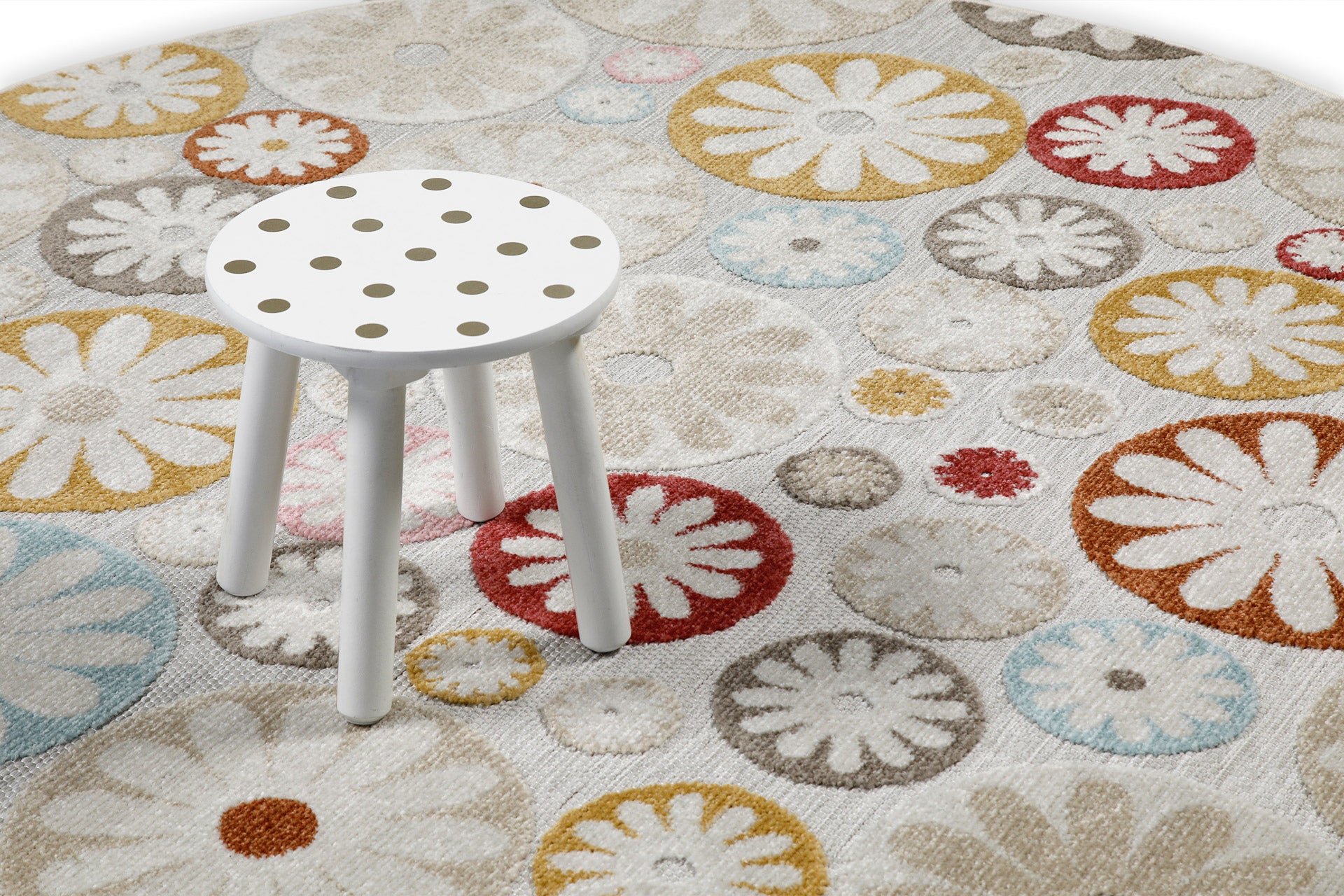 weconhome-in-outdoorteppich-flowerdrops-rund-beige-bunt-34-50 image 6