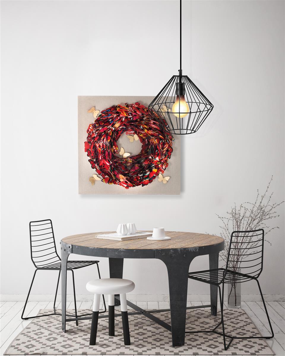 kayoom-papier-wandbild-schmetterling-80-cm-x-80-cm-handgefertigtes-kunstwerk image 3