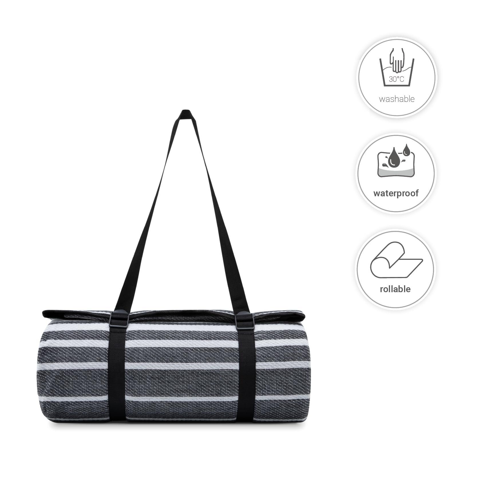 paco-home-picknickdecke-wasserdicht-grau-wei-1-150x200-cm image 3
