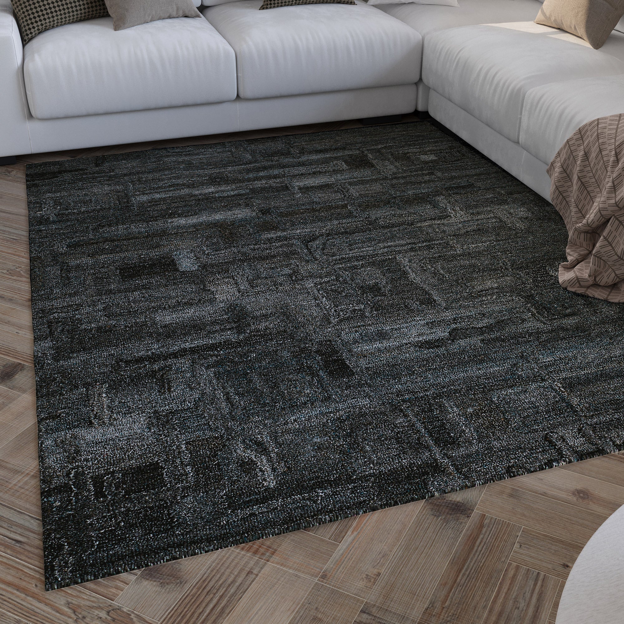 weconhome-hamptons-fortytwo-kurzflor-teppich-blau-grau-meliert image 2