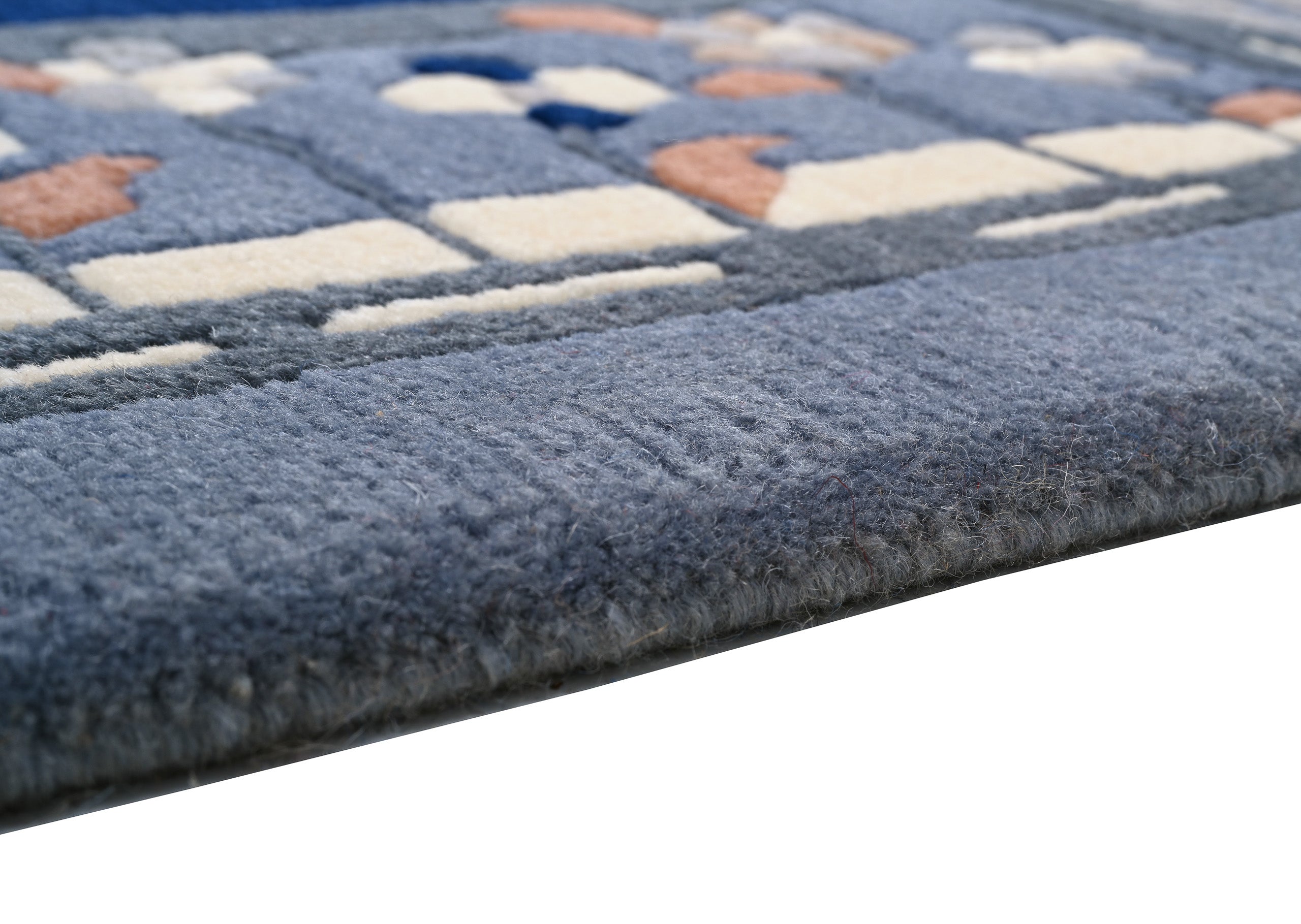 weconhome-handgekn-pfter-tibet-teppich-in-blau-mit-retro-bord-re-vintage-einzels image 3