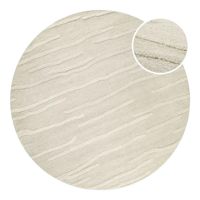 weconhome-hamptons-twenty-kurzflor-teppich-rund-creme-wei-aus-schurwolle image 1