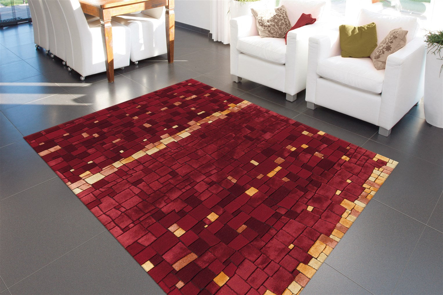 kayoom-ariya-diamond-8036-design-teppich-handgetufteter-flachflorteppich-strapaz image 2