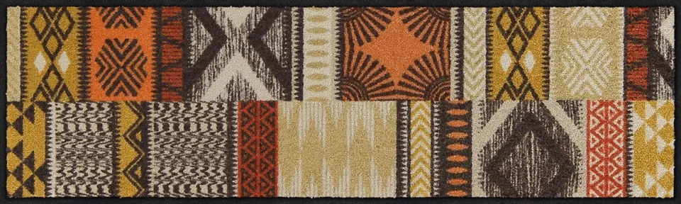 salonloewe-ethno-patch-teppich-30-x-100-cm-fu-matte-mit-geometrischem-muster-in- image 1
