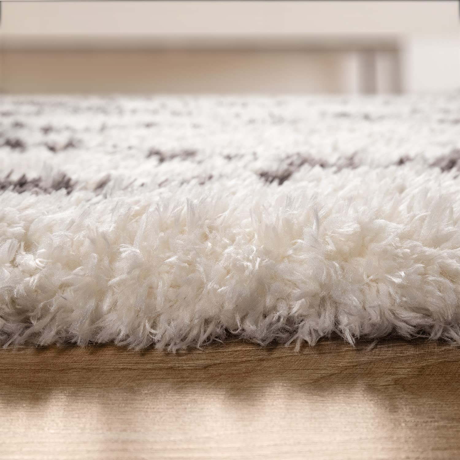 paco-home-hochflor-teppich-shaggy-skandi-rauten-creme-120x160-cm image 3