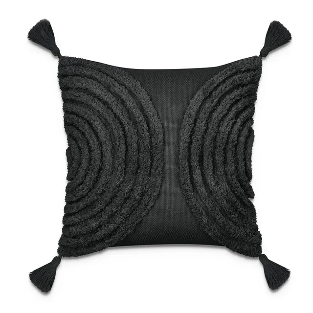 paco-home-boho-kissenbezug-mit-quastenfransen-single-schwarz image 1