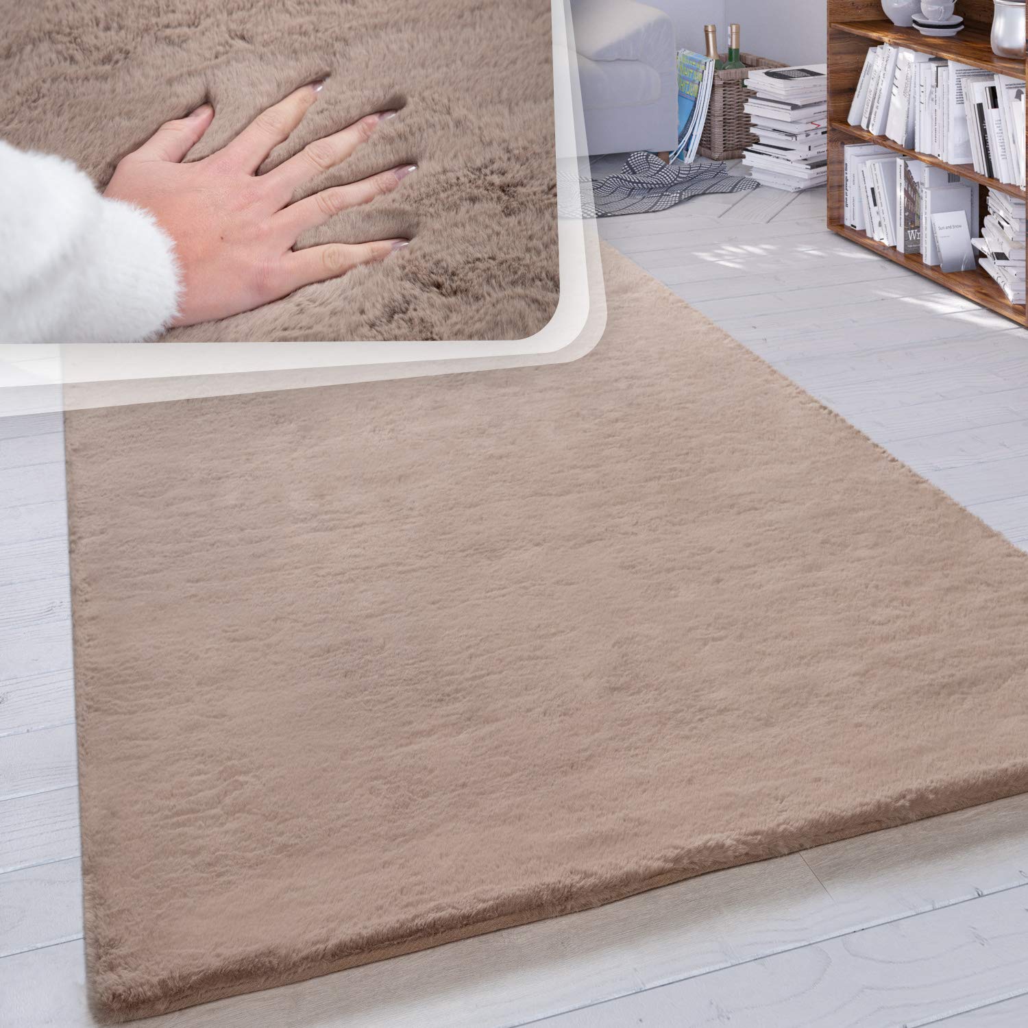 paco-home-teddy-hochflor-teppich-140x200-cm-beige image 1